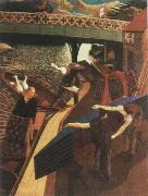 stanley spencer swan upping at cookham oil painting